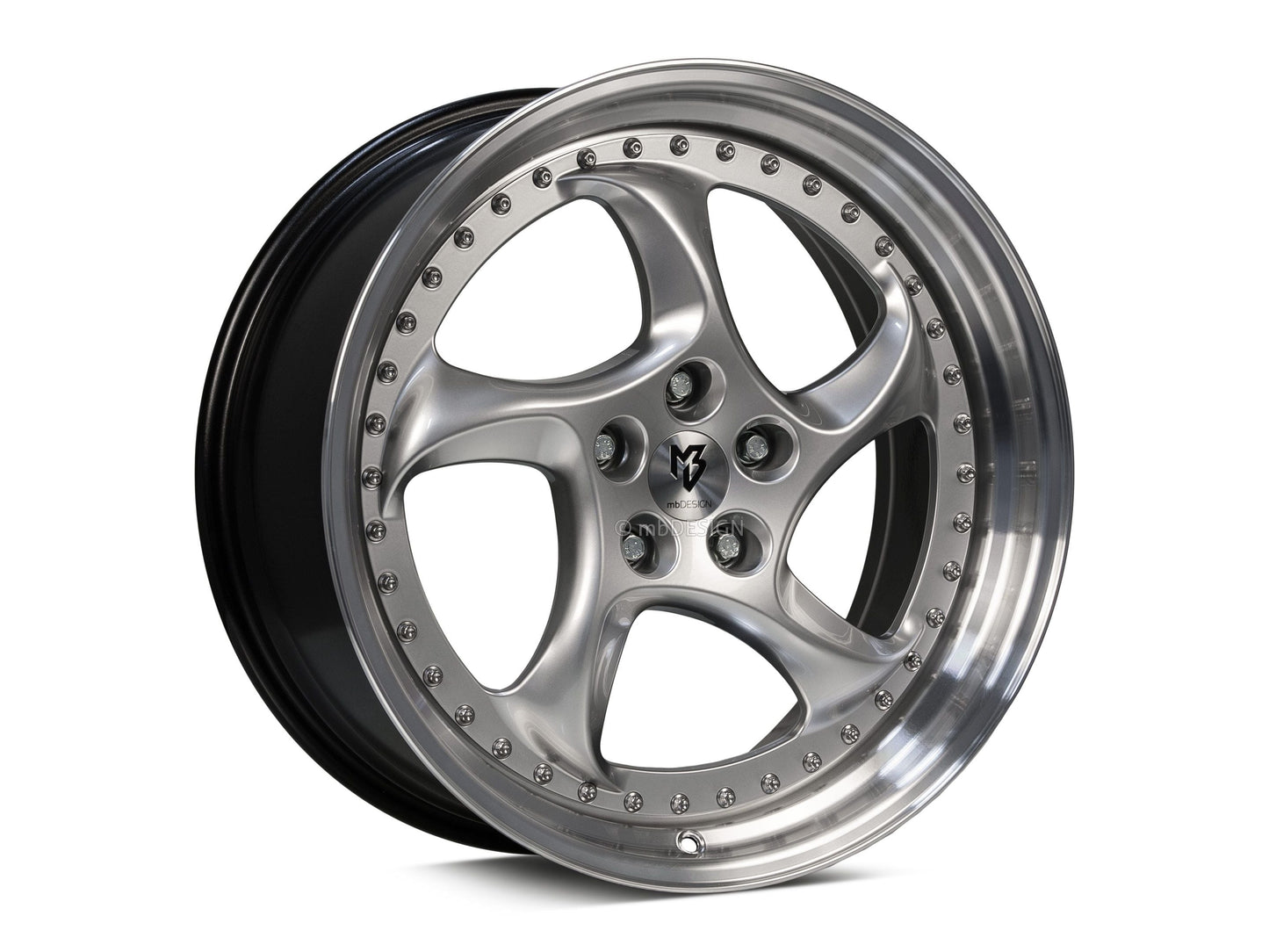 mbDesign Alufelgen MB TURBO Forged 2-tlg 20 Zoll - silber glänzend/glanzgedreht Acryl Pulverbeschichtet
