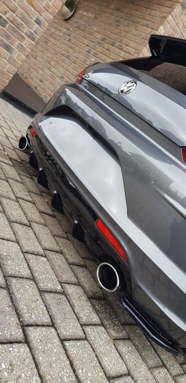 Diffusor Heck Ansatz für VOLKSWAGEN SCIROCCO MK.3 R FACELIFT schwarz Hochglanz