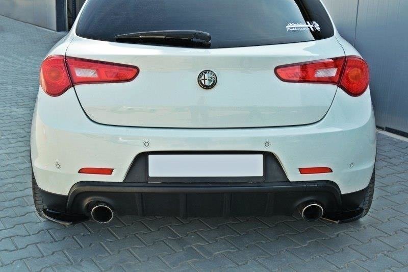 Heck Ansatz Flaps Diffusor für Alfa Romeo Giulietta Zender schwarz Hochglanz