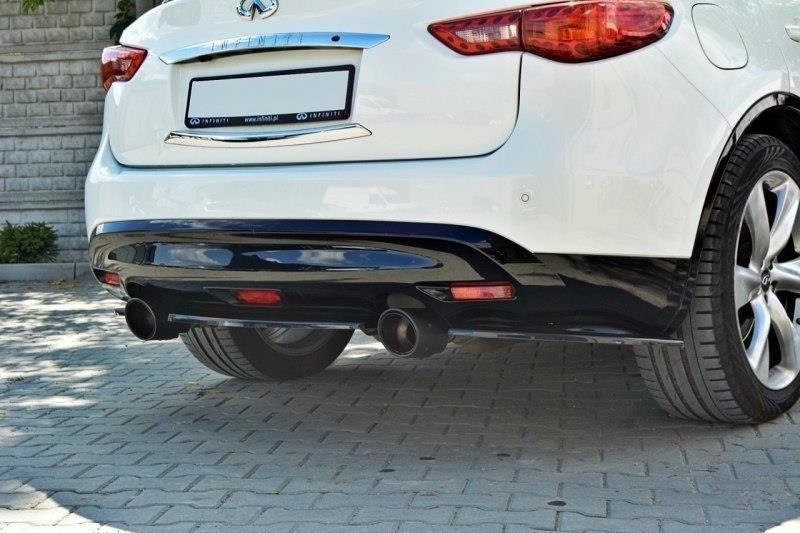 Heck Ansatz Flaps Diffusor für INFINITI QX70 schwarz Hochglanz