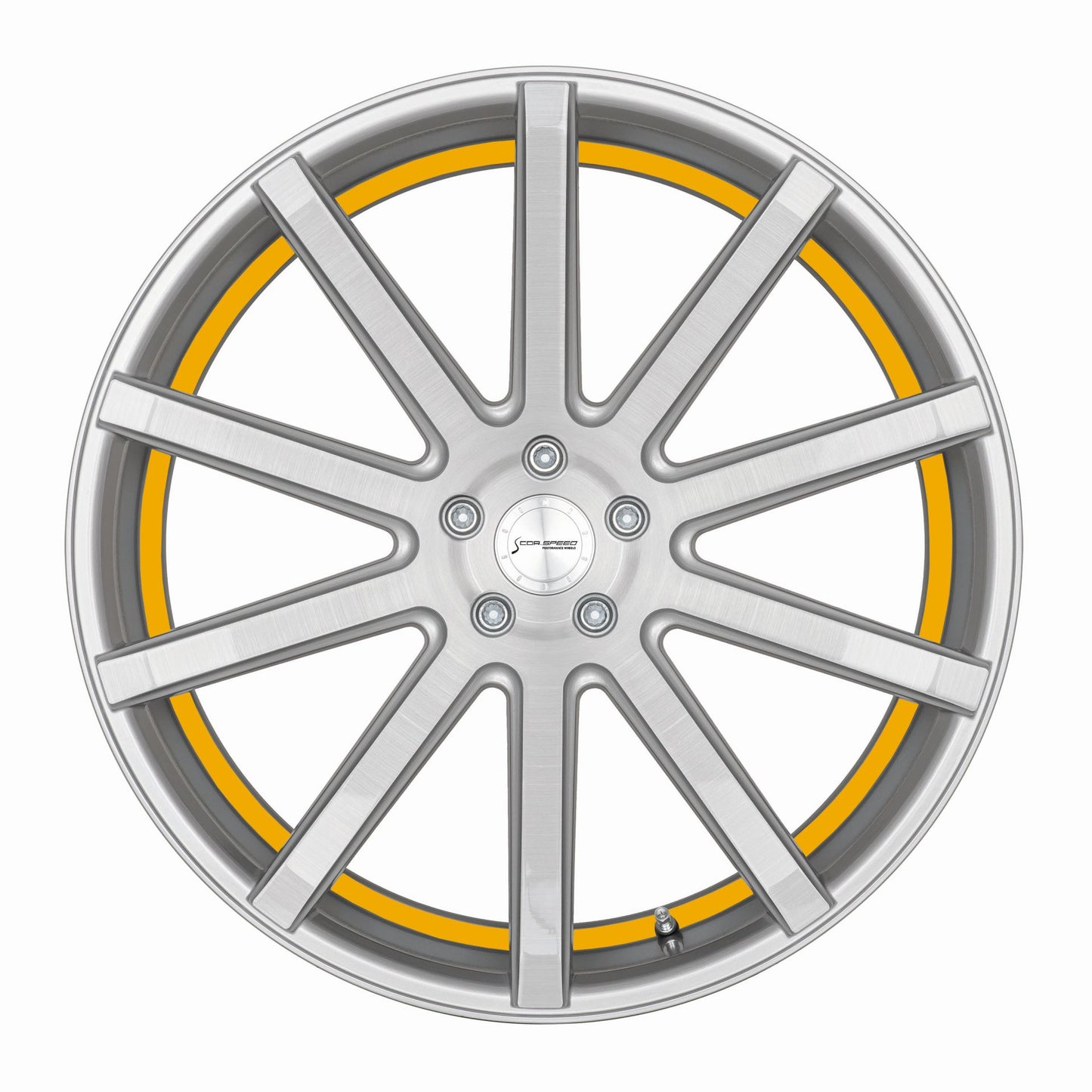 Corspeed DEVILLE Silver-brushed-Surface Trim gelb - gepfeffert.com