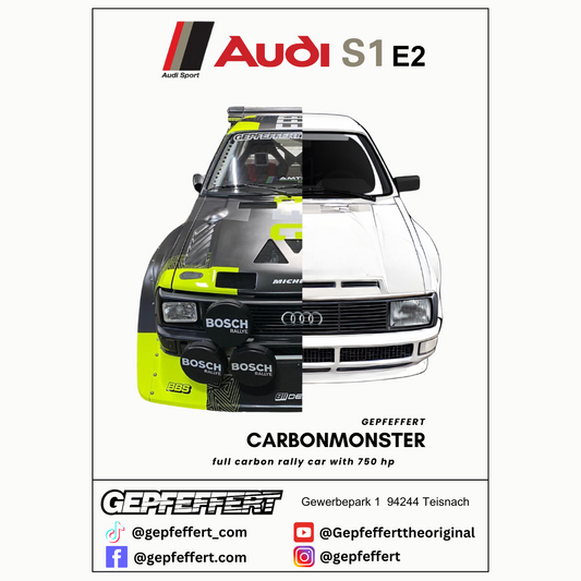 gepfeffert.com® Poster - Carbonmonster Audi S1 E2 DIN A1