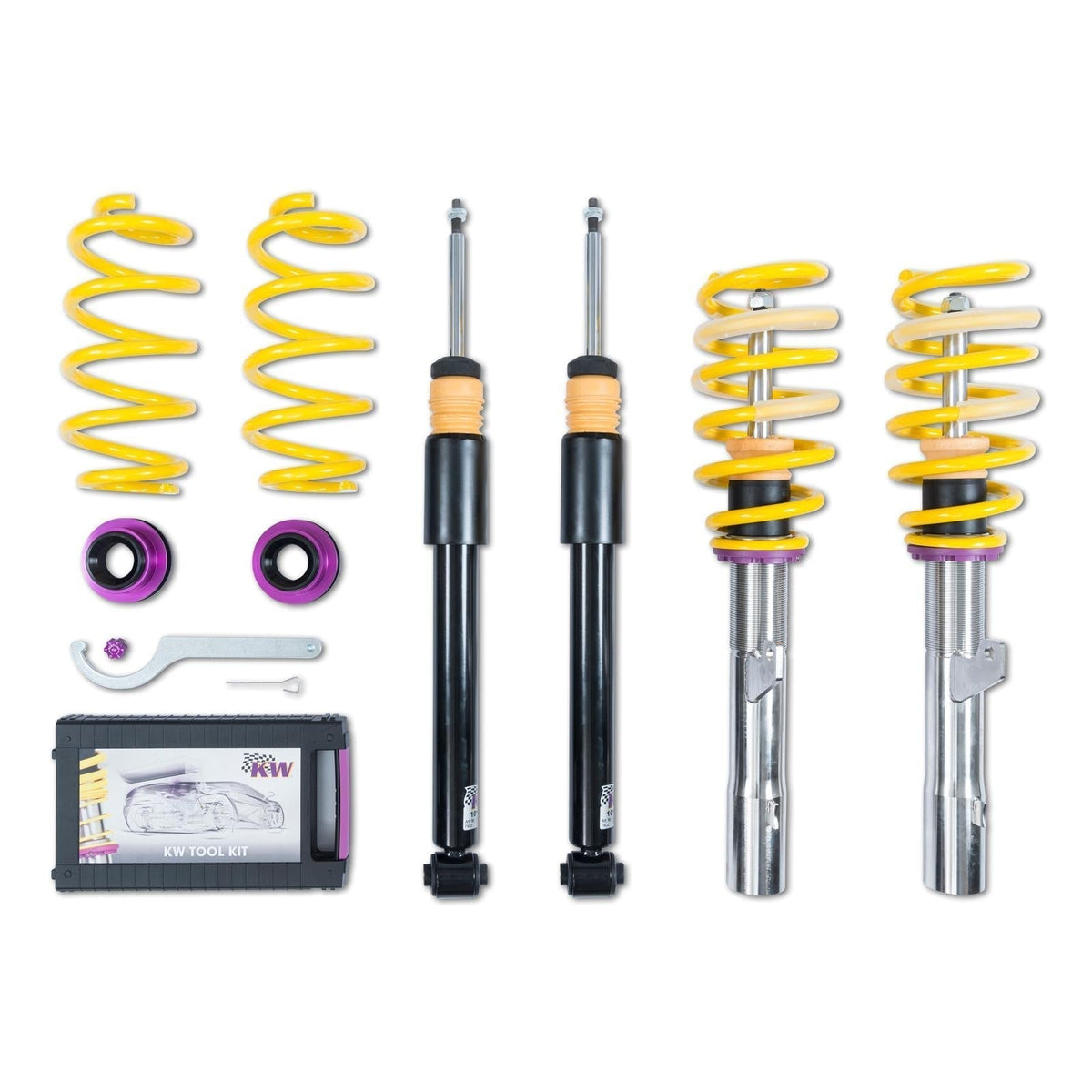 KW Gewindefahrwerk INOX V2 Comfort 15-40mm (55mm Klemmung) 1808000R VW GOLF 7 inkl. Stilllegung f. elektr. Dämpfer - gepfeffert.com