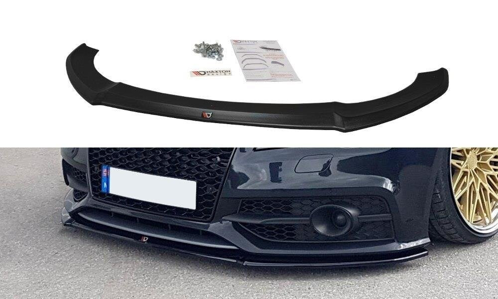 Maxton Cup Spoilerlippe Front Ansatz V.1 für Audi S7 / A7 S-Line C7 schwarz Hochglanz