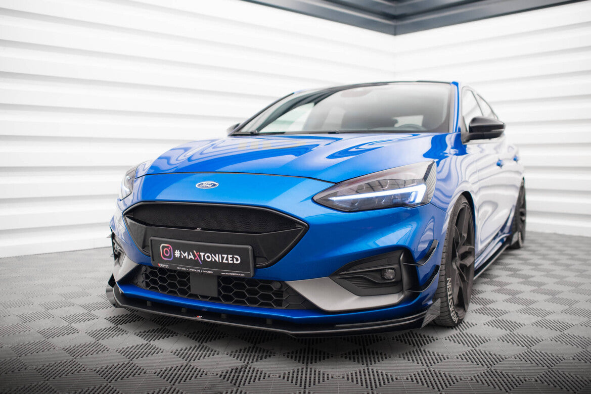Maxton Street Pro Cup Spoilerlippe Front Ansatz für Ford Focus ST / ST-Line Mk4 rot+ Hochglanz Flaps