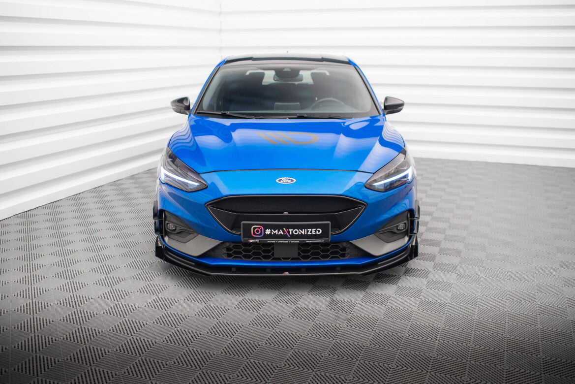 Maxton Street Pro Cup Spoilerlippe Front Ansatz für Ford Focus ST / ST-Line Mk4 rot+ Hochglanz Flaps