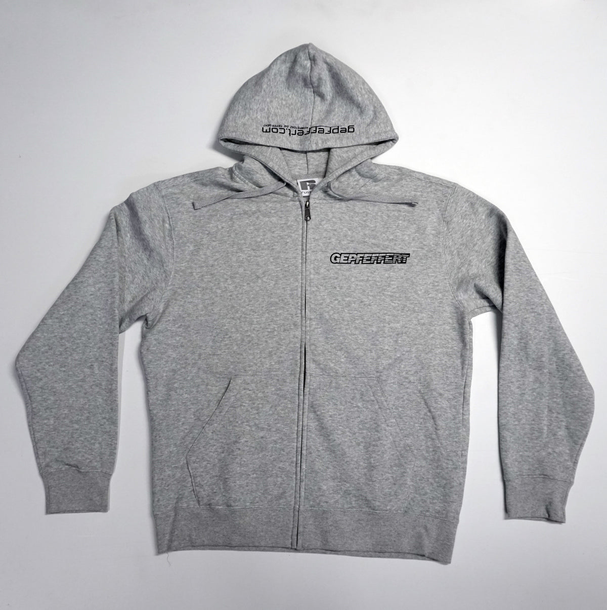 gepfeffert.com® Hoodie-Zipper GRAU/SCHWARZ/PINK/WEIß/DUNKELBLAU ohne Rückenaufdruck - gepfeffert.com