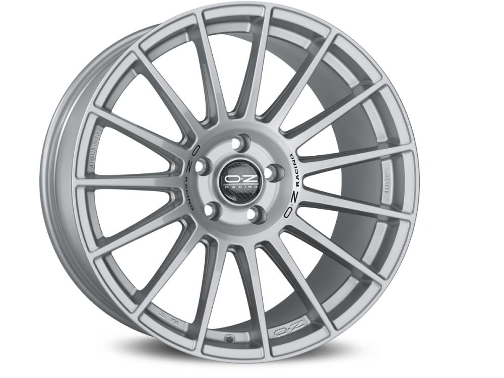 OZ Superturismo Dakar Matt Race Silver + Black Letter.