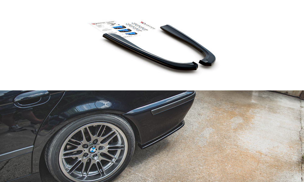 Heck Ansatz Flaps Diffusor für BMW M5  / 5 M-Paket E39 schwarz Hochglanz
