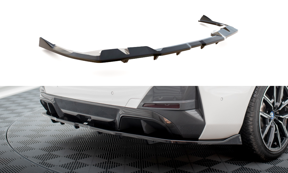 Mittlerer Cup Diffusor DTM Look Heck Ansatz V.2 für BMW i4 M-Paket G26 schwarz Hochglanz