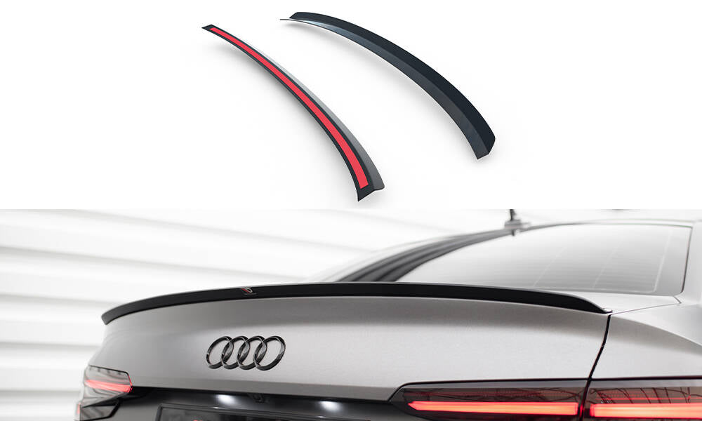Spoiler CAP V.2 für Audi S4 / A4 Standard / S-Line / Competition Limousine B9 / B9 Facelift schwarz Hochglanz