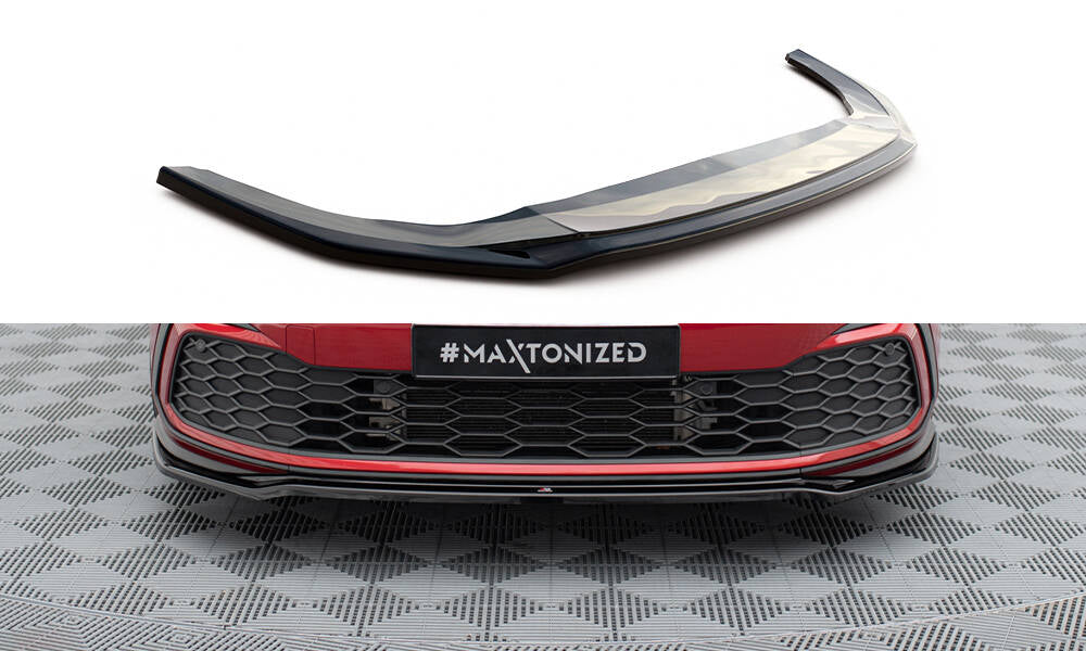 Front Ansatz V.4 für VW Golf GTI / GTE / GTD / R-Line Mk8 schwarz Hochglanz