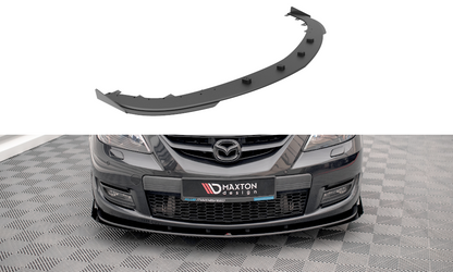 Street Pro Front Ansatz für + Flaps für V.1 + Flaps Mazda 3 MPS Mk1 schwarz Hochglanz