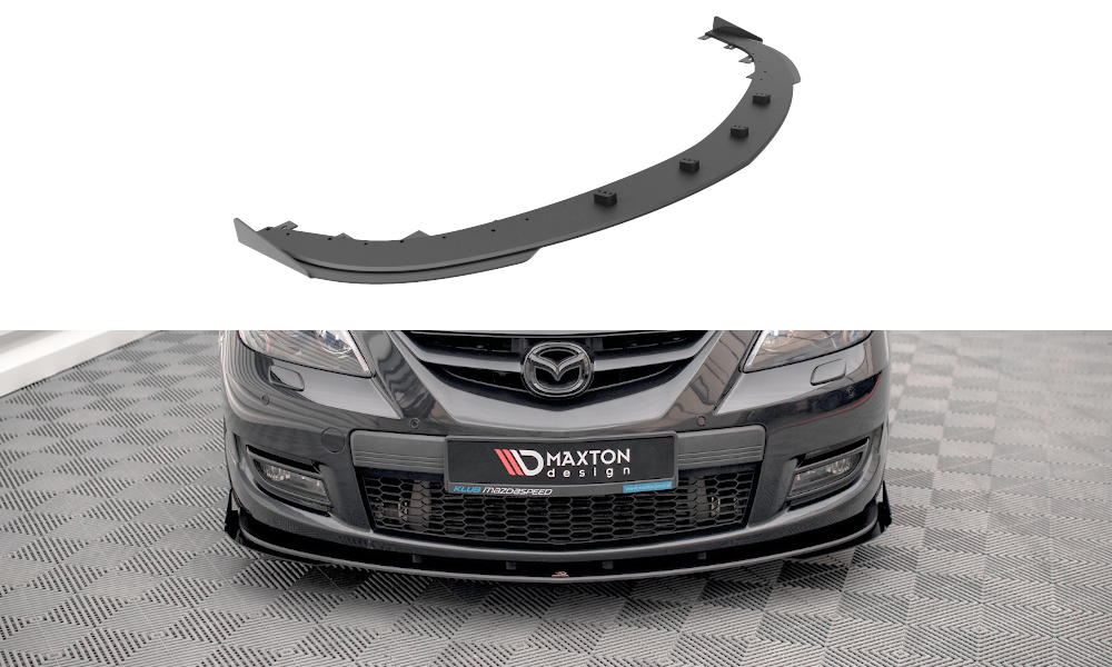 Street Pro Front Ansatz für +Flaps für V.1 + Flaps Mazda 3 MPS Mk1 schwarz Hochglanz