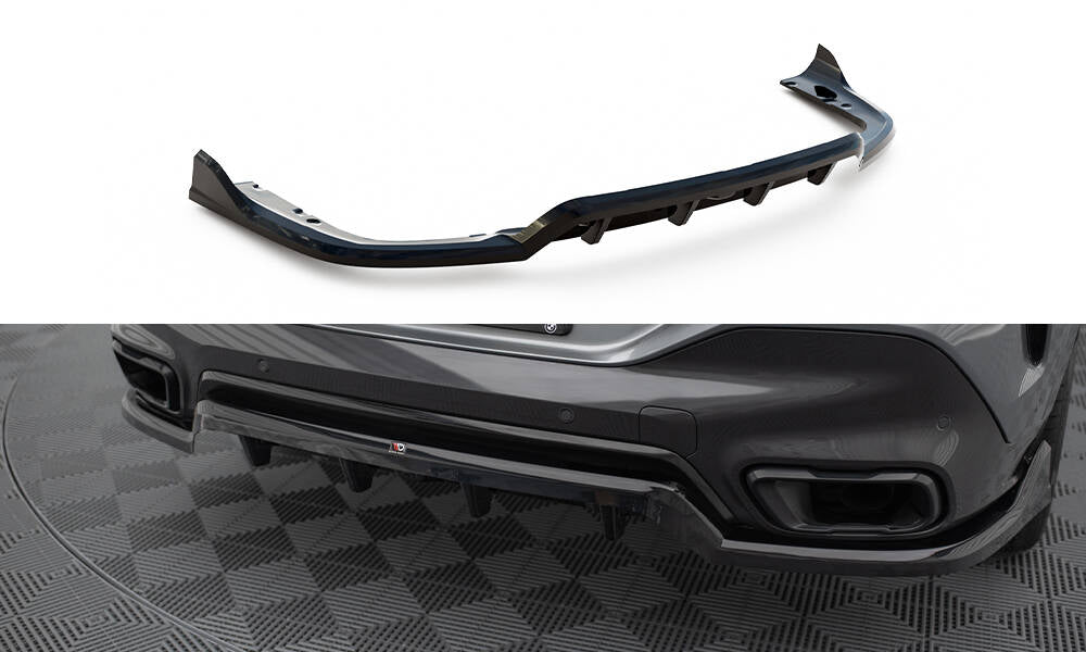 Mittlerer Cup Diffusor DTM Look Heck Ansatz V.2 für BMW X6 M-Paket G06 Facelift schwarz Hochglanz