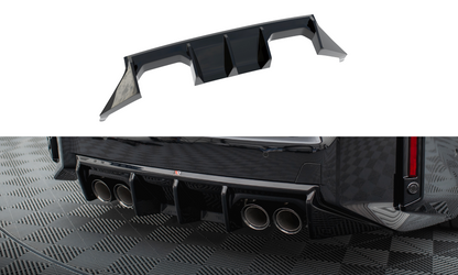 Diffusor Heck Ansatz V.1 für BMW M2 G87 schwarz Hochglanz