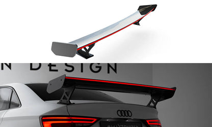 Carbon Spoiler With External Brackets Uprights + LED Audi A3 / A3 S-Line / S3 / RS3 Limousine 8V / 8V Facelift