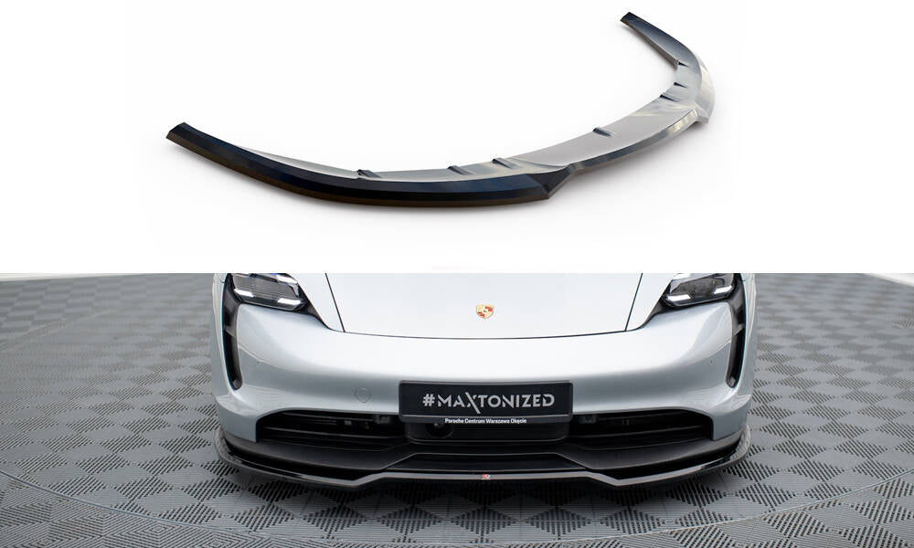 Front Ansatz für Porsche Taycan / Taycan 4 / Taycan 4S / Taycan GTS Mk1  schwarz Hochglanz