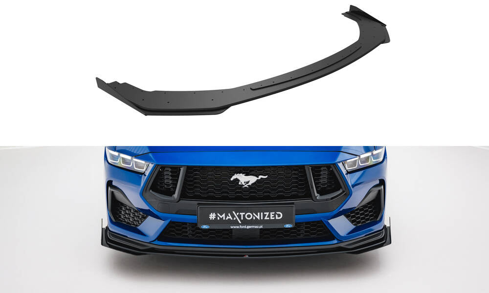 Street Pro Front Ansatz + Flaps für Ford Mustang GT Mk7 schwarz Hochglanz