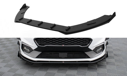 Street Pro Front Ansatz für für + Front Stoßstangen Racing Flaps passend für Ford Fiesta Mk8 ST / ST-Line schwarz Hochglanz