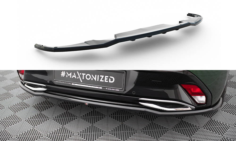 Mittlerer Cup Diffusor DTM Look Heck Ansatz für Peugeot 308 GT Hatchback Mk3 schwarz Hochglanz