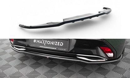 Mittlerer Cup Diffusor DTM Look Heck Ansatz für Peugeot 308 GT Hatchback Mk3 schwarz Hochglanz