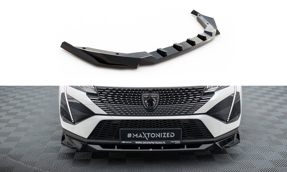 Front Ansatz für Peugeot 408 Mk1 schwarz Hochglanz