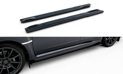 Seitenschweller Ansatz für V.1 für Subaru Impreza WRX STI Mk3 Facelift schwarz Hochglanz