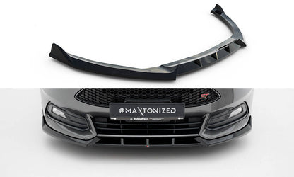 Front Ansatz V.6 für Ford Focus ST Mk3 Facelift schwarz Hochglanz