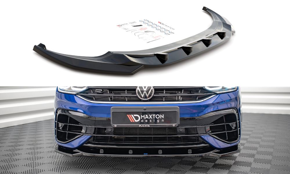 Front Ansatz V.3 für VW Tiguan R / R-Line Mk2 Facelift schwarz Hochglanz