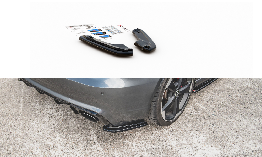 Heck Ansatz Flaps Diffusor V.1 für Audi RS3 8V Sportback schwarz Hochglanz