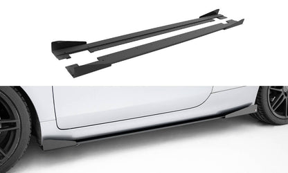Street Pro Seitenschweller Ansatz + Flaps für Audi TT S / TT S-Line 8J Facelift schwarz Hochglanz