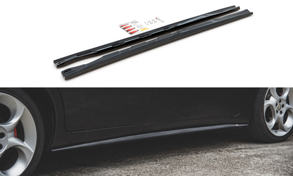 Seitenschweller Ansatz für Alfa Romeo 156 Facelift schwarz Hochglanz