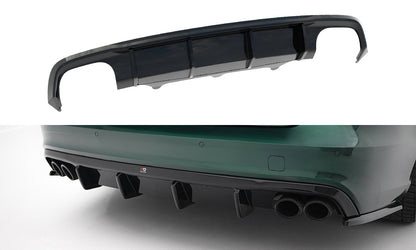 Diffusor Heck Ansatz für Audi S6 Avant C7  schwarz Hochglanz