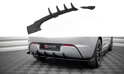 Robuste Racing Diffusor Heck Ansatz + Flaps für Opel Astra GTC OPC-Line J schwarz Hochglanz
