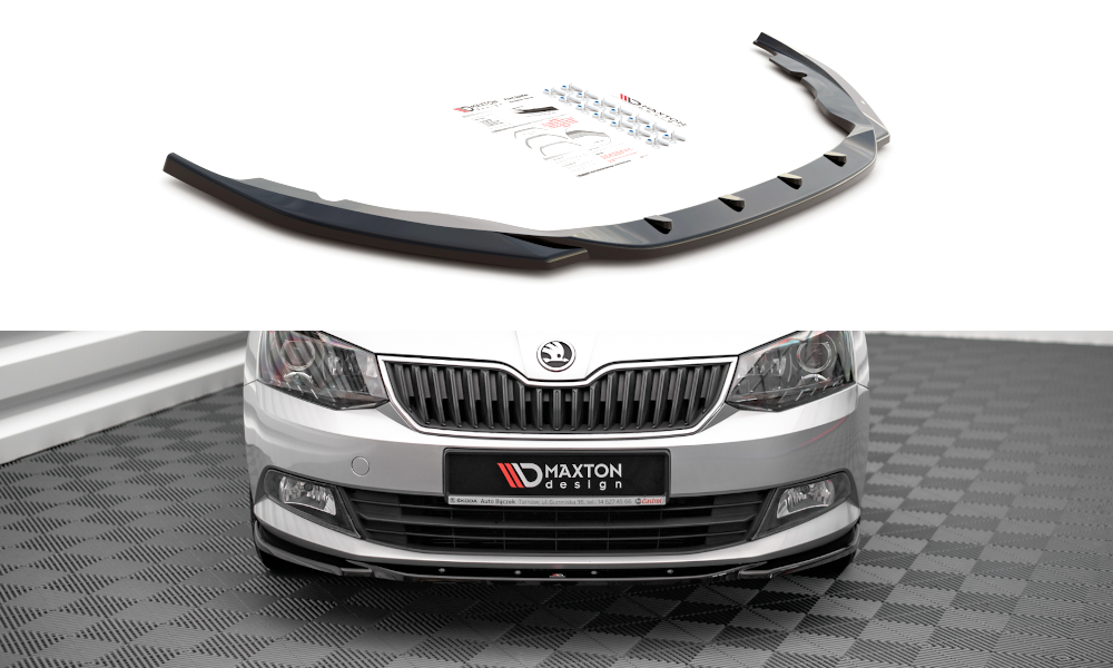 Front Ansatz V.2 für Skoda Fabia Mk3 schwarz Hochglanz