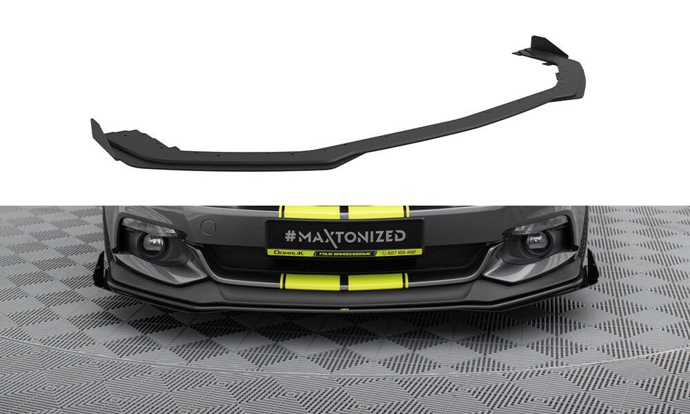 Street Pro Front Ansatz + Flaps für Ford Mustang GT Mk6  schwarz Hochglanz