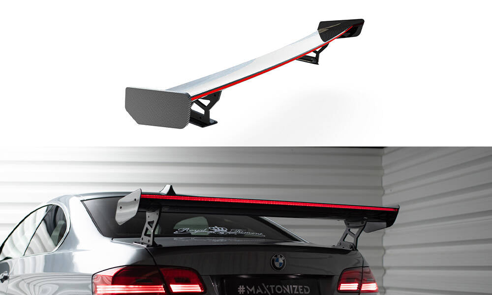 Carbon Spoiler With External Brackets Uprights + LED BMW 3er / M3 Coupe E92