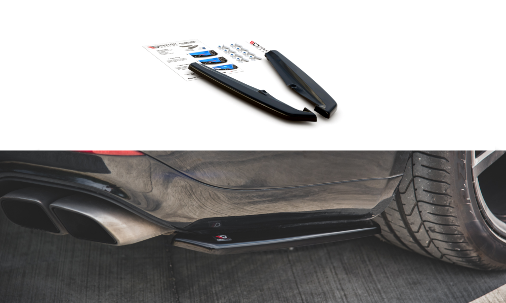 Heck Ansatz Flaps Diffusor für Porsche Panamera Turbo 970 Facelift schwarz Hochglanz