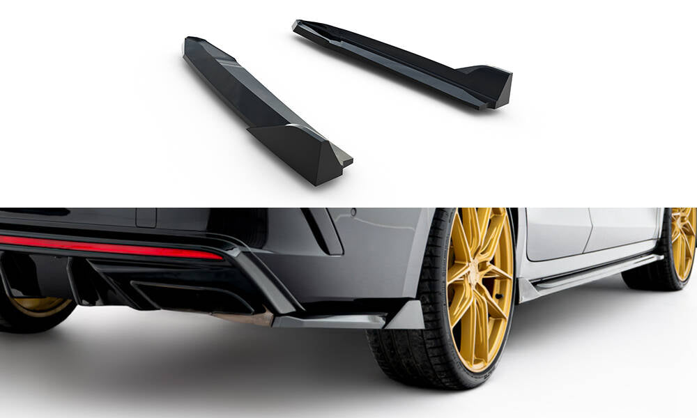 Heck Ansatz Flaps Diffusor V.8 für Skoda Octavia RS Liftback / Combi Mk4  schwarz Hochglanz