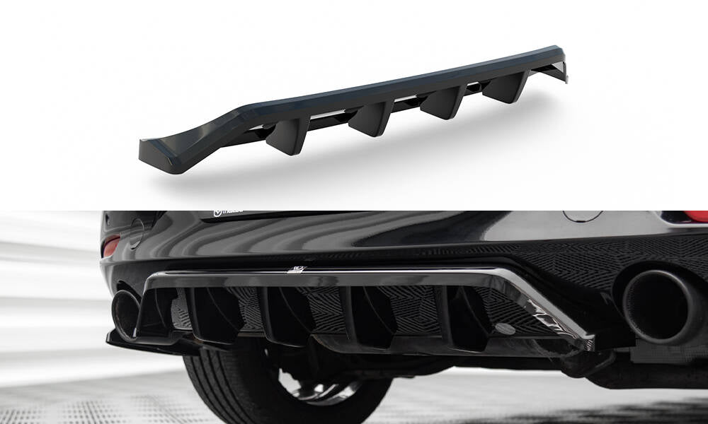 Mittlerer Cup Diffusor DTM Look Heck Ansatz für Mazda 3 Mk4 schwarz Hochglanz