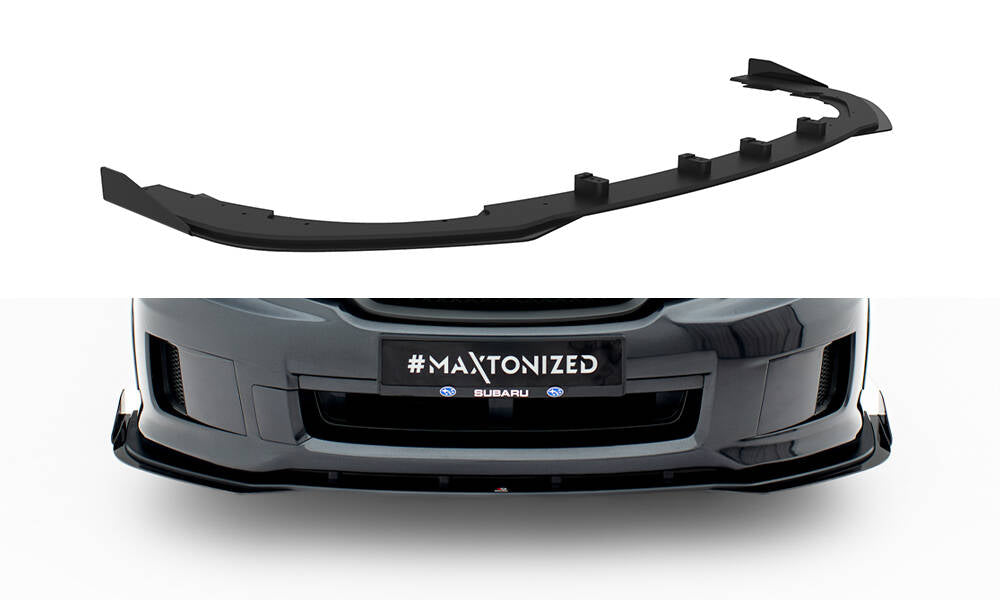 Street Pro Front Ansatz + Flaps für Subaru Impreza WRX STI Mk3 Facelift schwarz Hochglanz