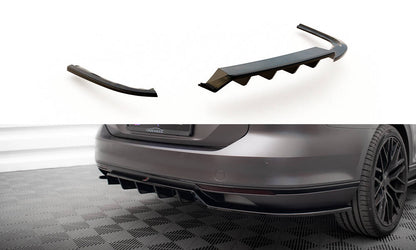 Mittlerer Cup Diffusor DTM Look Heck Ansatz für VW Passat R-Line B8 schwarz Hochglanz