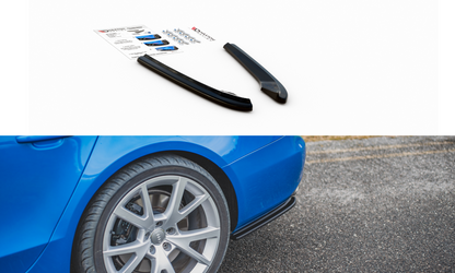 Heck Ansatz Flaps Diffusor für Audi S4 / A4 S-Line B8 Limousine schwarz Hochglanz
