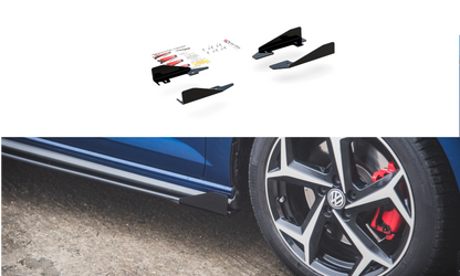 Seitenschweller Flaps für VW Polo GTI Mk6 schwarz Hochglanz