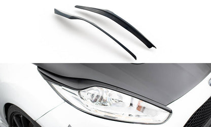 Scheinwerfer Blenden Böser Blick V.2 für Ford Fiesta ST / ST-Line / Standard Mk7 FL schwarz Hochglanz