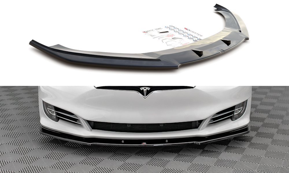 Front Ansatz V.1 für Tesla Model S Facelift schwarz Hochglanz