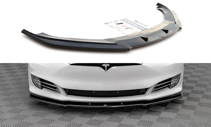 Front Ansatz V.1 für Tesla Model S Facelift schwarz Hochglanz