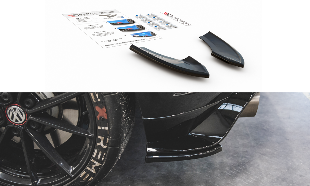 Heck Ansatz Flaps Diffusor für VW Golf 7 GTI TCR schwarz Hochglanz