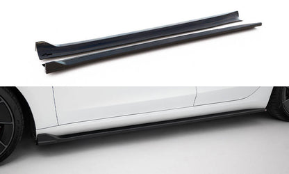 Seitenschweller Ansatz für V.3 für Tesla Model 3 Performance Mk1 Facelift  schwarz Hochglanz